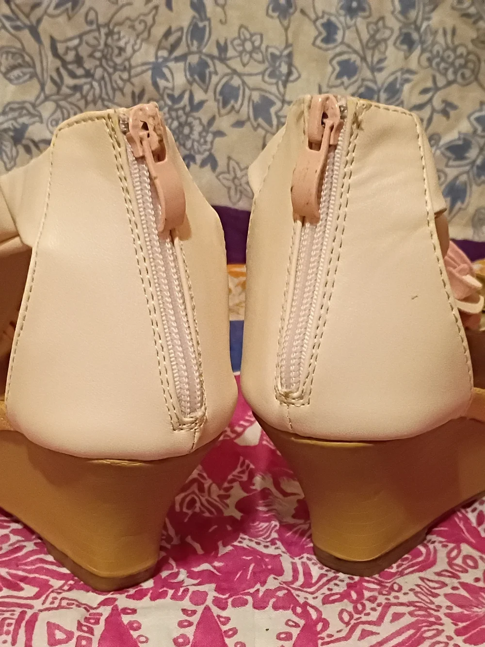 Patrizia Harlequin Women's Wedge Sandals Peach US 10.5 EU 42
